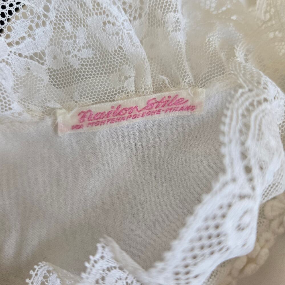 Vintage Edwardian Style Blouse Women Lace Dainty Feminine White Medium - Picture 11 of 14
